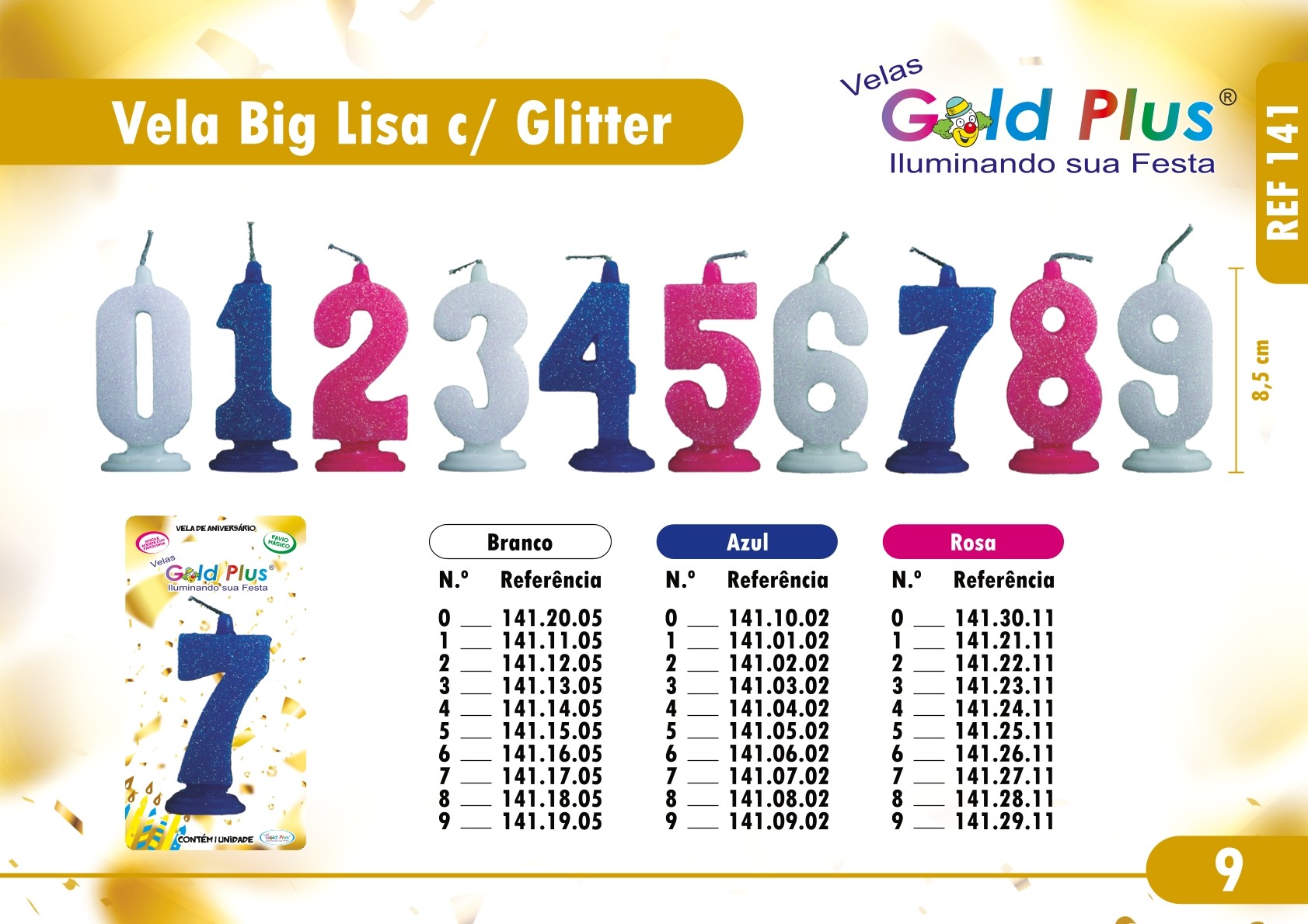 REF. 141 - VELA BIG LISA COM GLITTER